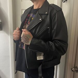 The Alley Chicago Genuine Leather Biker Jacket XL